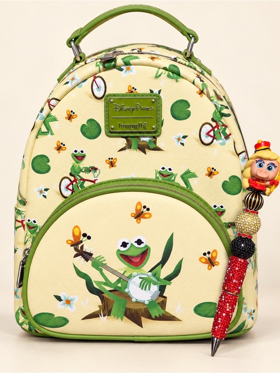 Loungefly Handbags - Brand New Disney Parks Loungefly Kermit Mini Backpack + Miss Piggy Pen